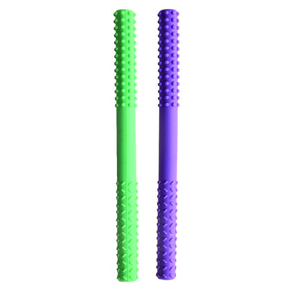 Chew Tube- Hollow Pack of 2- Purple and Green