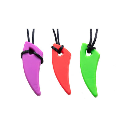 Chew necklace- Pack of 3, Red, Green & Purple