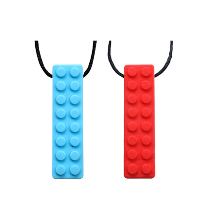 Chew necklace- Pack of 2, Blue & Red