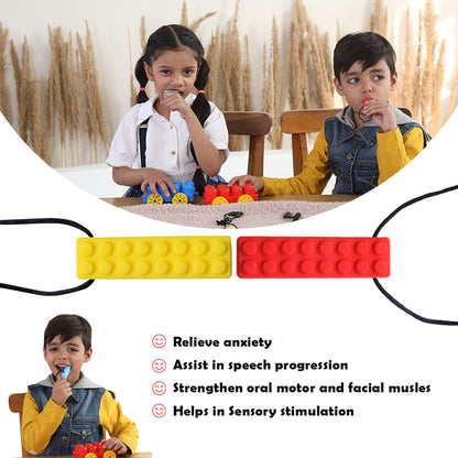 Chew necklace- Pack of 3- Yellow, Blue & Red